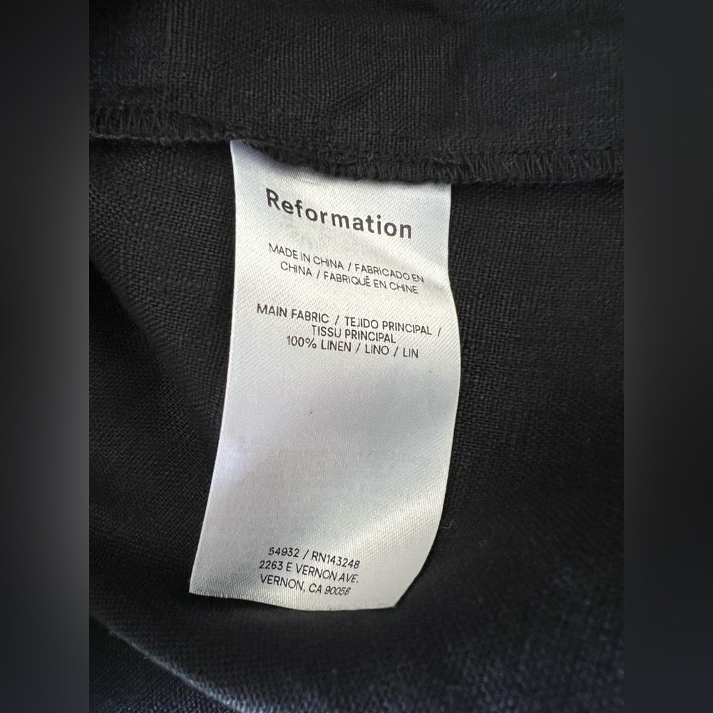Reformation Lainey linen Black and White Mini Dress 2 - Picture 5 of 5